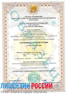 Образец сертификата соответствия Киржач Сертификат OHSAS 18001